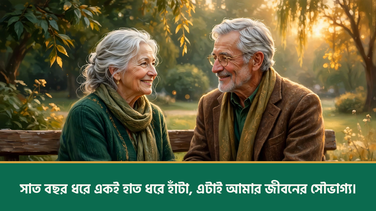 হাত ধরে বৃদ্ধ যুগল - রিলেশনশিপ স্ট্যাটাস ছবি
