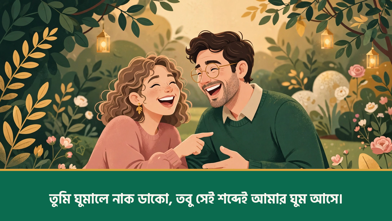 হাসিখুশি দম্পতি - রোমান্টিক হাসির ক্যাপশন