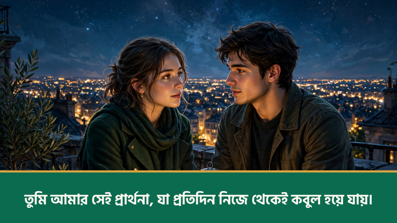 ছাদে তারার নিচে যুগল - রিলেশনশিপ স্ট্যাটাস ছবি