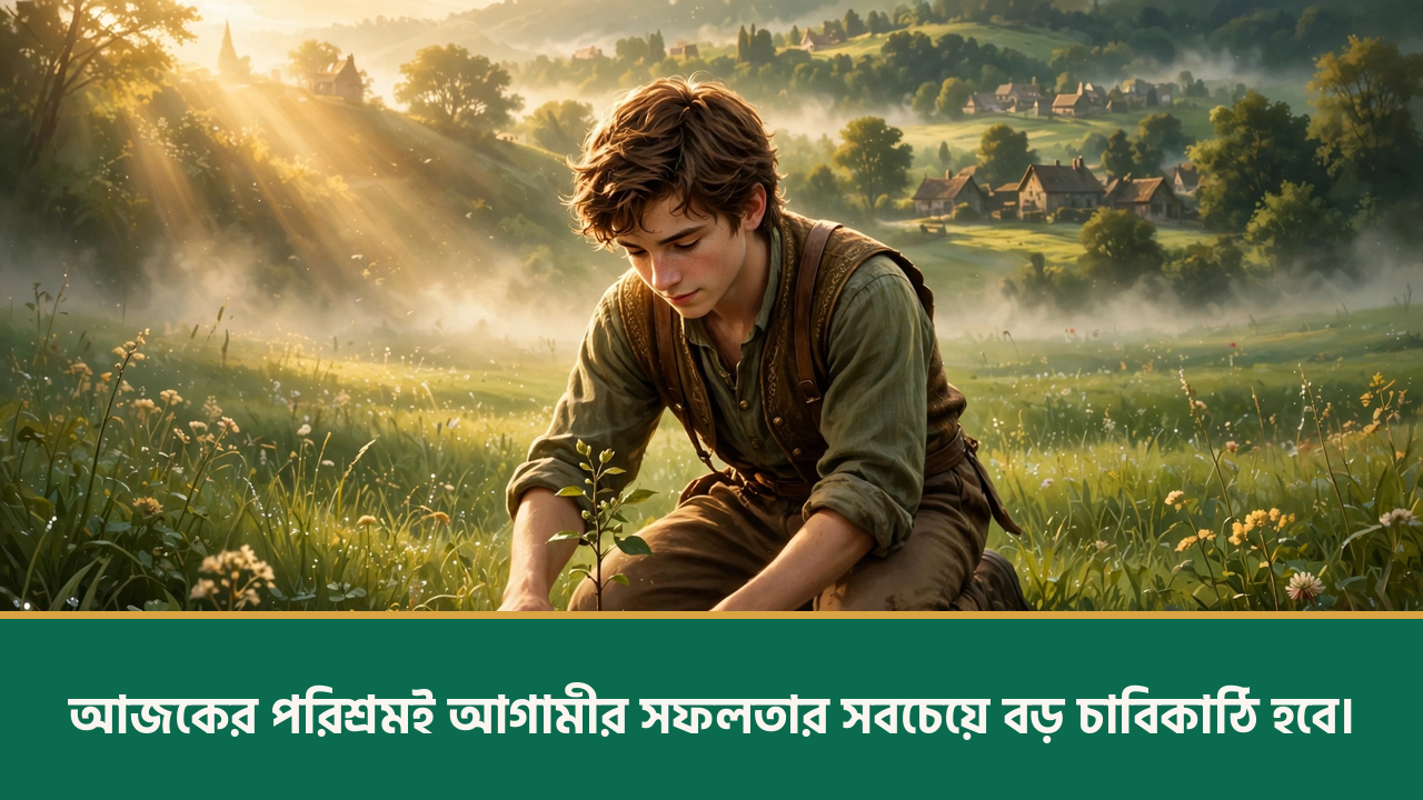 মাঠে চারা লাগানো তরুণ কৃষক - ইউনিক ক্যাপশন বাংলা ছবি