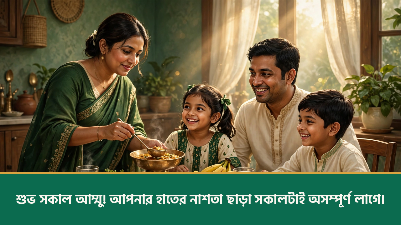 পরিবারের সকালের নাশতার টেবিল - পরিবারের জন্য শুভ সকাল বার্তা ছবি